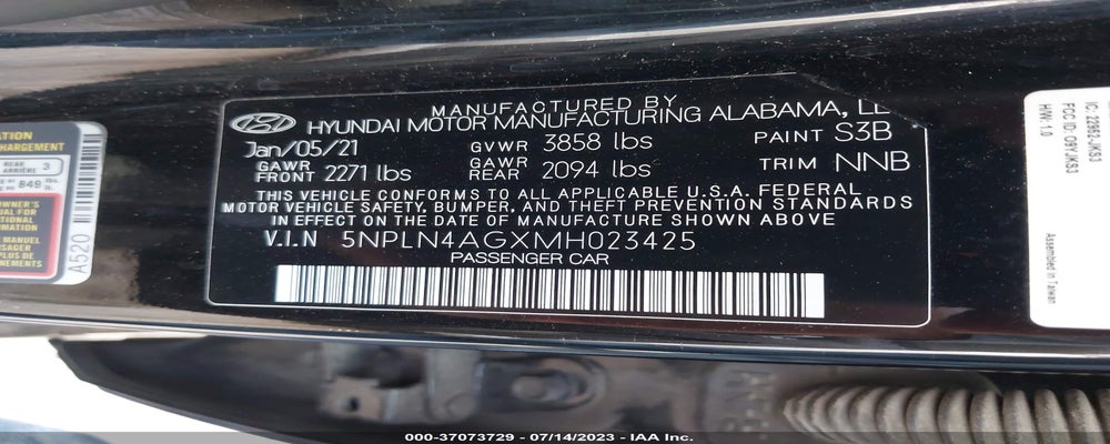 5NPLN4AGXMH023425 2021 HYUNDAI ELANTRA photo no. 9