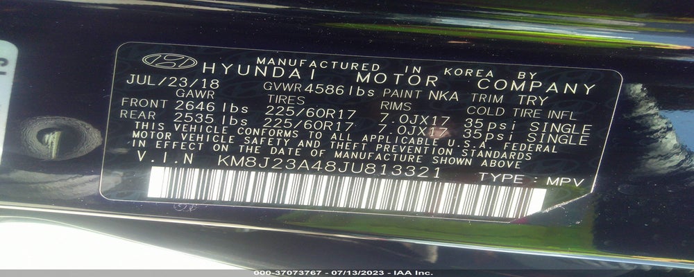KM8J23A48JU813321 2018 HYUNDAI TUCSON photo no. 9