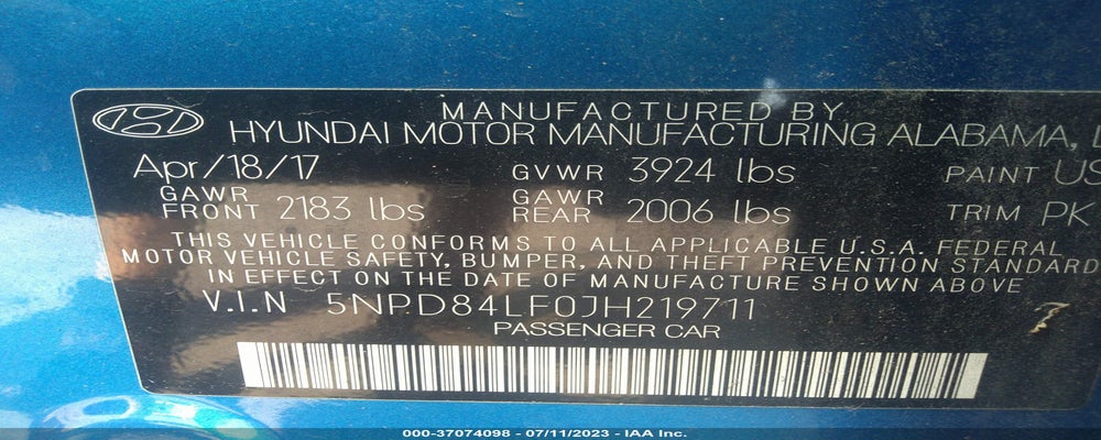 5NPD84LF0JH219711 2018 HYUNDAI ELANTRA photo no. 9