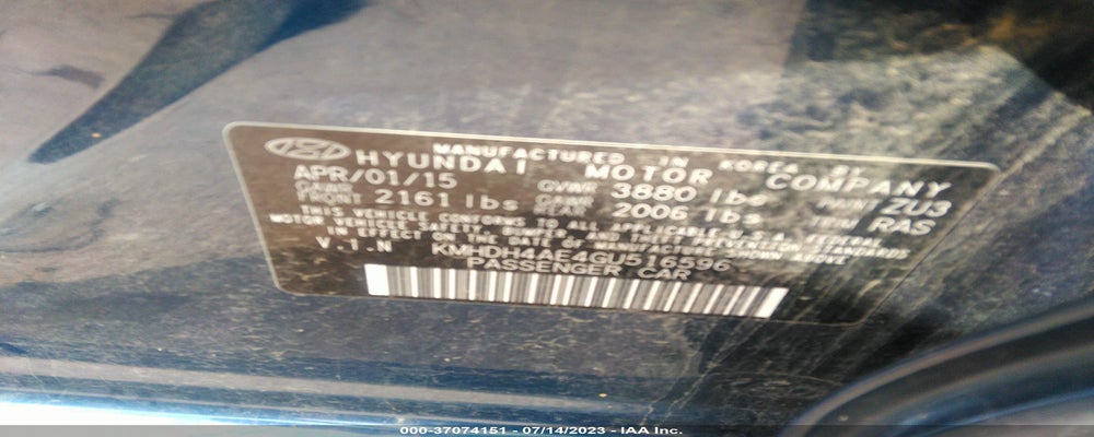 KMHDH4AE4GU516596 2016 HYUNDAI ELANTRA photo no. 9
