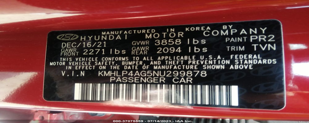 KMHLP4AG5NU299878 2022 HYUNDAI ELANTRA photo no. 9