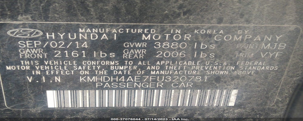 KMHDH4AE7FU320781 2015 HYUNDAI ELANTRA photo no. 9