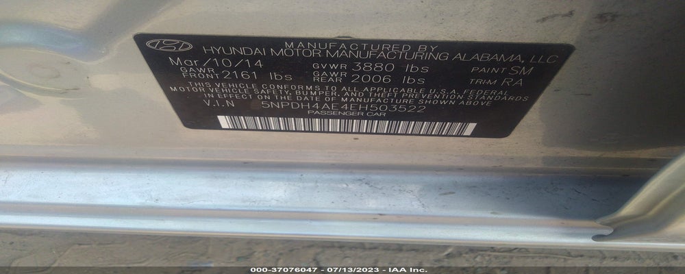 5NPDH4AE4EH503522 2014 HYUNDAI ELANTRA photo no. 9