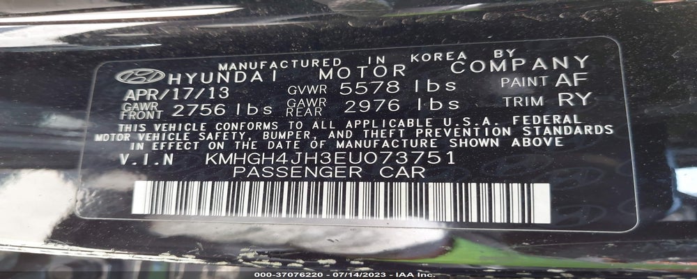 KMHGH4JH3EU073751 2014 HYUNDAI EQUUS photo no. 9