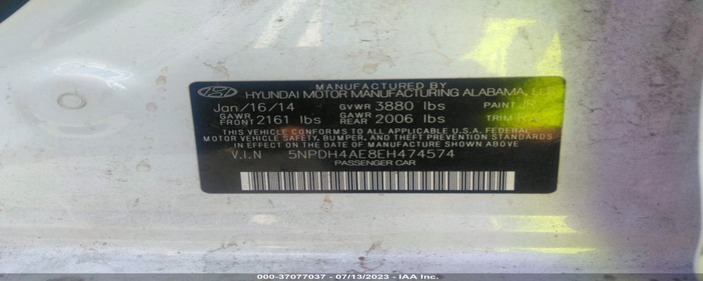 5NPDH4AE8EH474574 2014 HYUNDAI ELANTRA photo no. 9