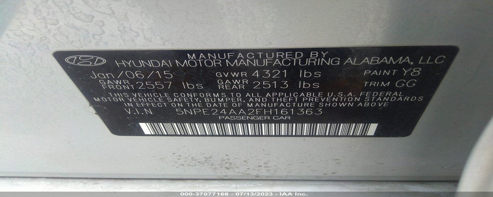 5NPE24AA2FH161363 2015 HYUNDAI SONATA photo no. 9