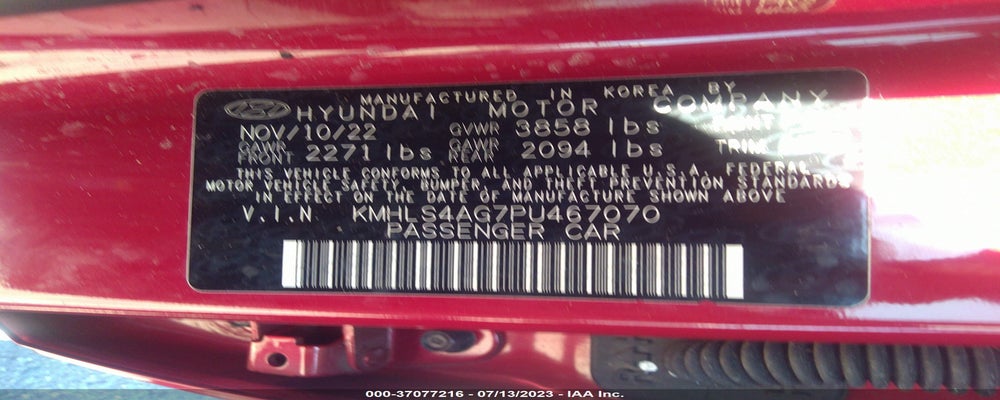 KMHLS4AG7PU467070 2023 HYUNDAI ELANTRA photo no. 9
