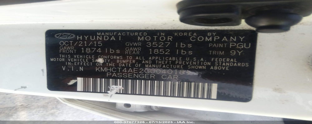 KMHCT4AE2GU040181 2016 HYUNDAI ACCENT photo no. 9