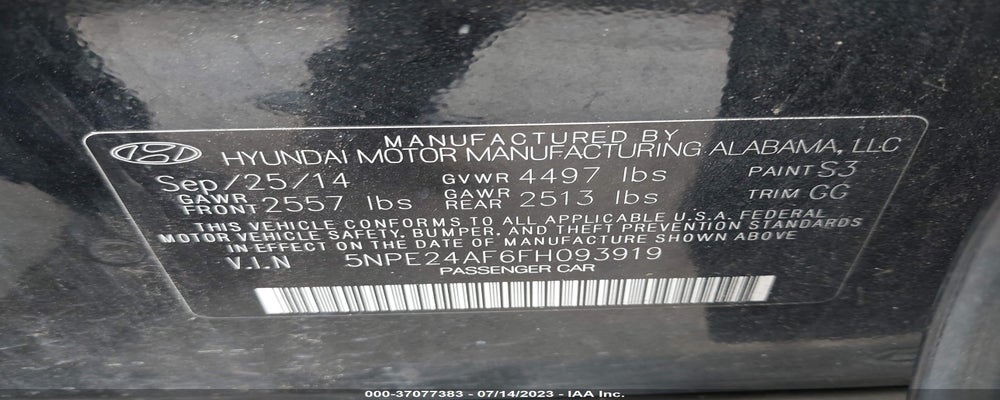5NPE24AF6FH093919 2015 HYUNDAI SONATA photo no. 9