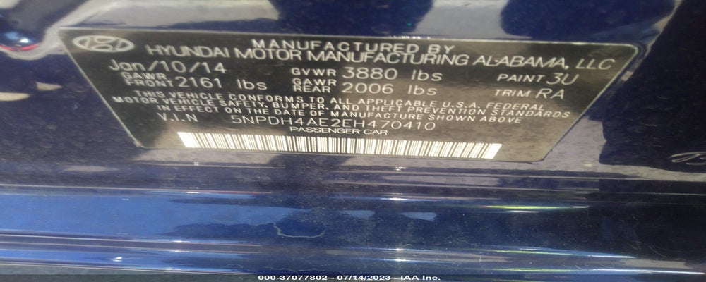5NPDH4AE2EH470410 2014 HYUNDAI ELANTRA photo no. 9