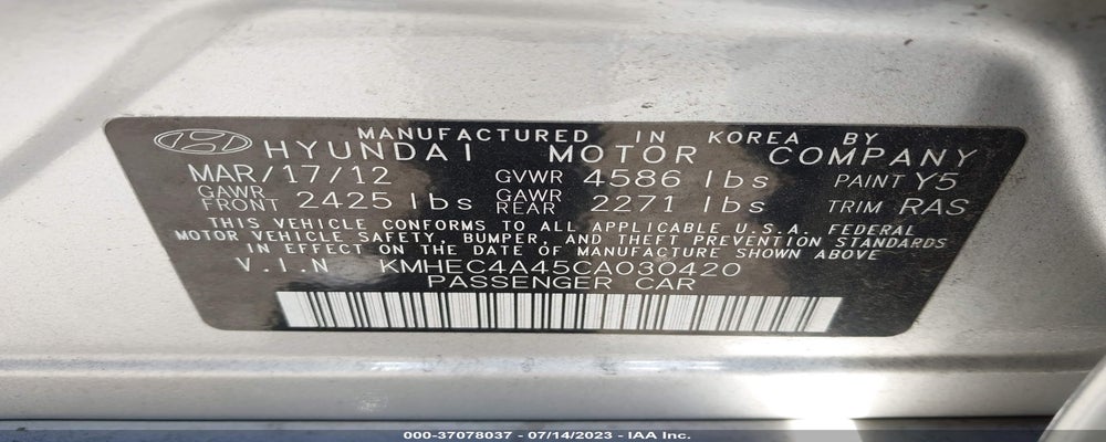 KMHEC4A45CA030420 2012 HYUNDAI SONATA (U.S.) photo no. 9