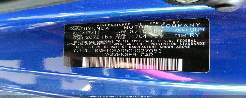 KMHTC6AD5CU027051 2012 HYUNDAI VELOSTER photo no. 9