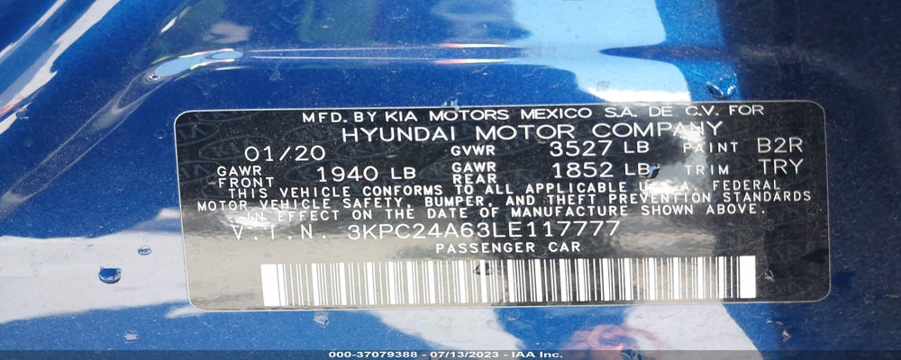 3KPC24A63LE117777 2020 HYUNDAI ACCENT photo no. 9