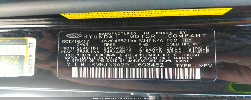 KM8J33A29JU603452 2018 HYUNDAI TUCSON photo no. 9