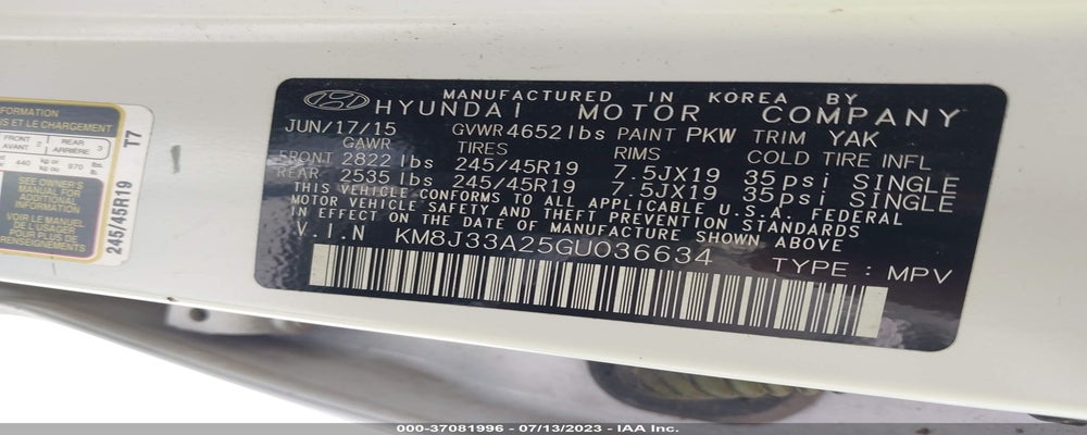 KM8J33A25GU036634 2016 HYUNDAI TUCSON photo no. 9