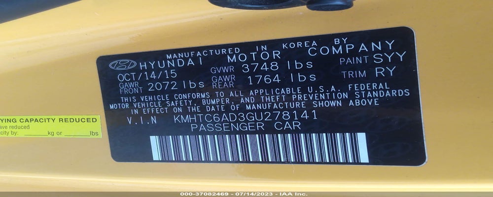KMHTC6AD3GU278141 2016 HYUNDAI VELOSTER photo no. 9