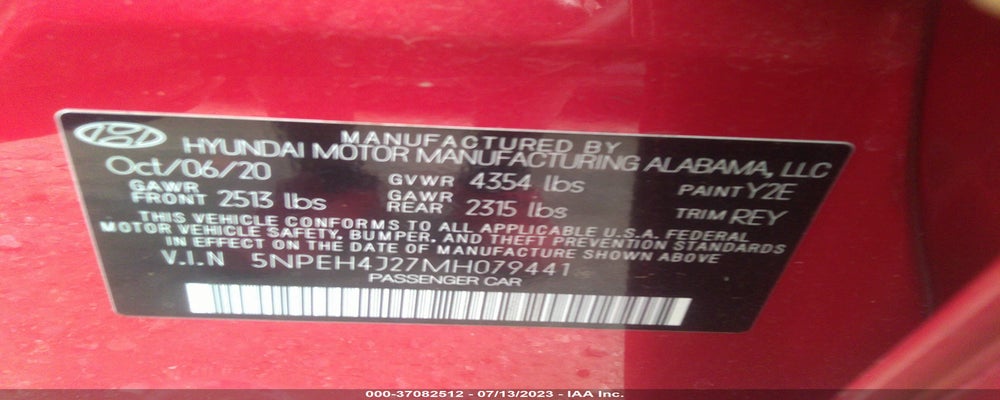 5NPEH4J27MH079441 2021 HYUNDAI SONATA photo no. 9
