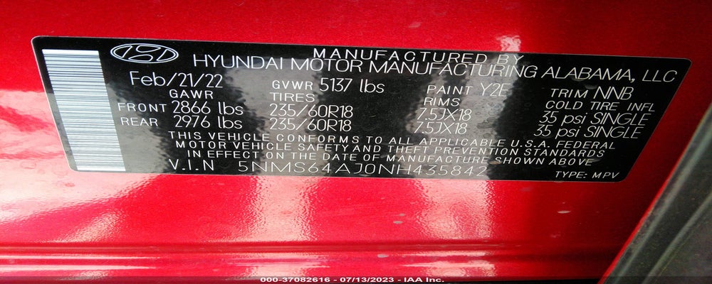 5NMS64AJ0NH435842 2022 HYUNDAI SANTA FE photo no. 9