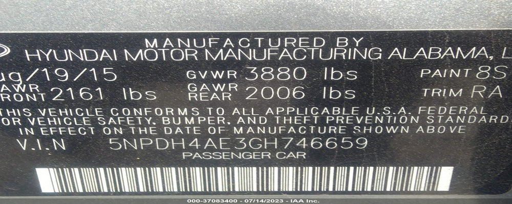 5NPDH4AE3GH746659 2016 HYUNDAI ELANTRA photo no. 9