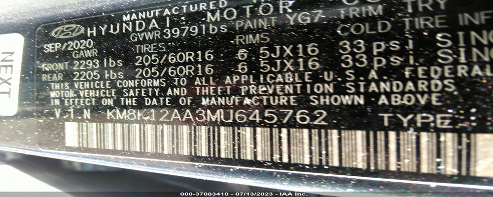 KM8K12AA3MU645762 2021 HYUNDAI KONA photo no. 9