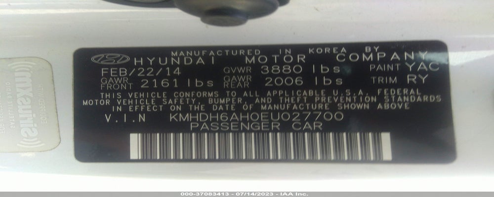 KMHDH6AH0EU027700 2014 HYUNDAI ELANTRA COUPE photo no. 9
