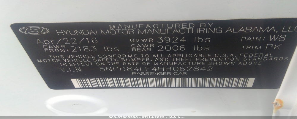 5NPD84LF4HH062842 2017 HYUNDAI ELANTRA photo no. 9