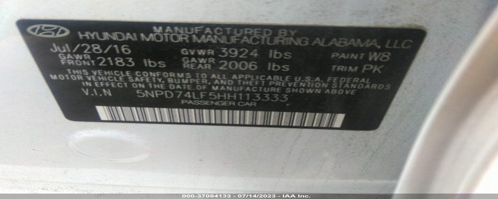 5NPD74LF5HH113333 2017 HYUNDAI ELANTRA photo no. 9