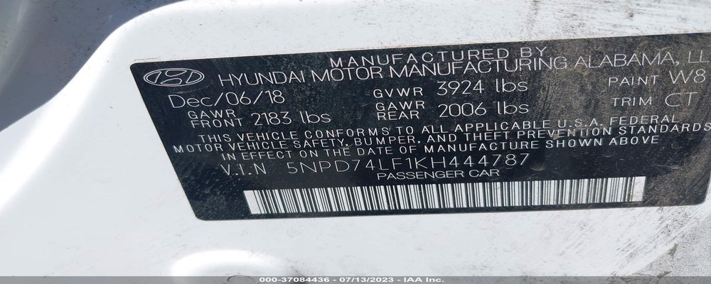 5NPD74LF1KH444787 2019 HYUNDAI ELANTRA photo no. 9