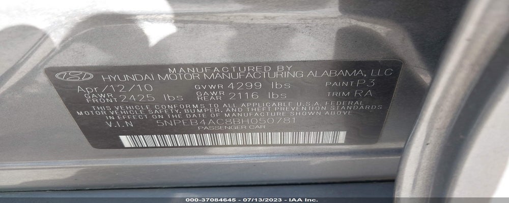 5NPEB4AC8BH050781 2011 HYUNDAI SONATA photo no. 9
