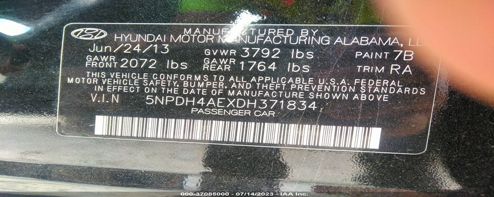 5NPDH4AEXDH371834 2013 HYUNDAI ELANTRA photo no. 9