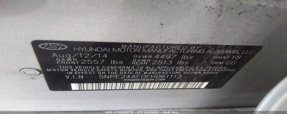 5NPE24AF0FH061113 2015 HYUNDAI SONATA photo no. 9