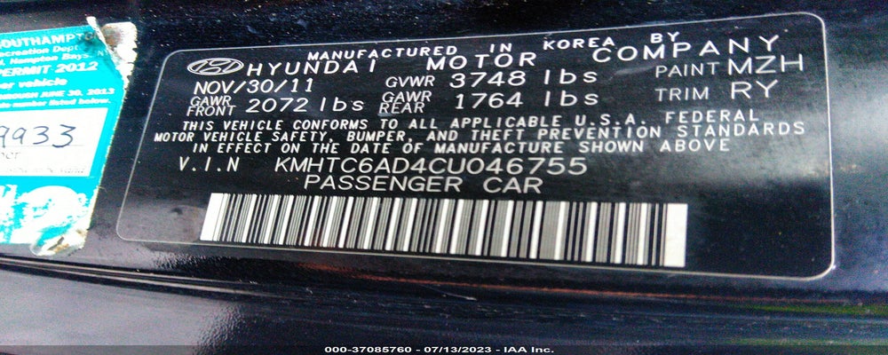 KMHTC6AD4CU046755 2012 HYUNDAI VELOSTER photo no. 9