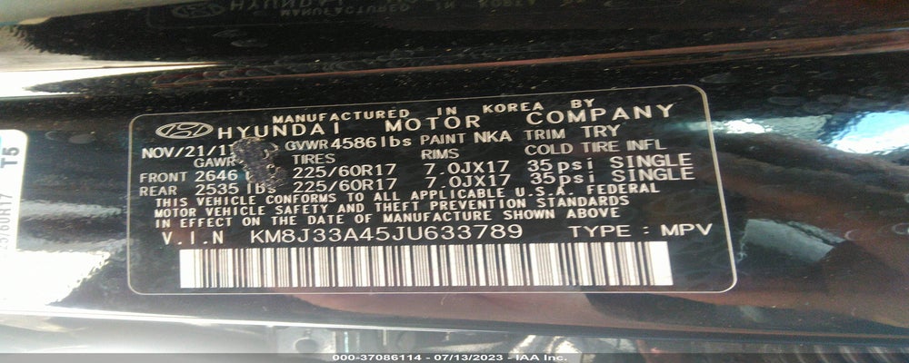 KM8J33A45JU633789 2018 HYUNDAI TUCSON photo no. 9