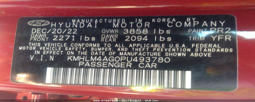 KMHLM4AG0PU493780 2023 HYUNDAI ELANTRA photo no. 9