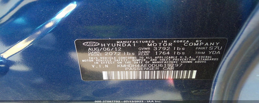 KMHDH4AE0DU619297 2013 HYUNDAI ELANTRA photo no. 9