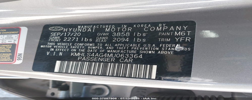 KMHLS4AG4MU063364 2021 HYUNDAI ELANTRA photo no. 9