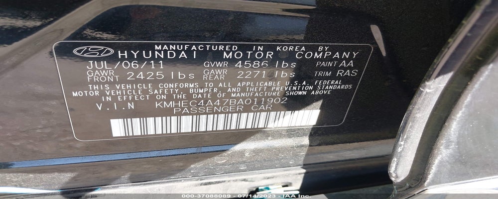 KMHEC4A47BA011902 2011 HYUNDAI SONATA photo no. 9