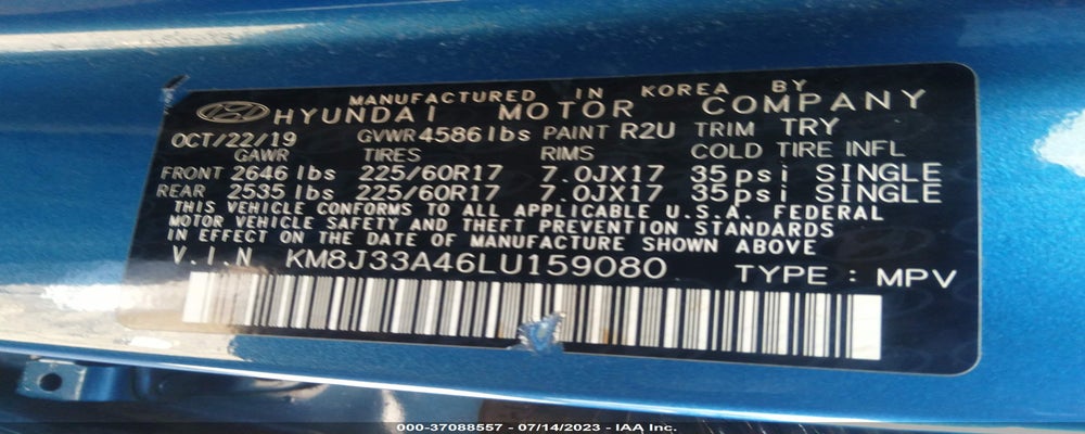 KM8J33A46LU159080 2020 HYUNDAI TUCSON photo no. 9