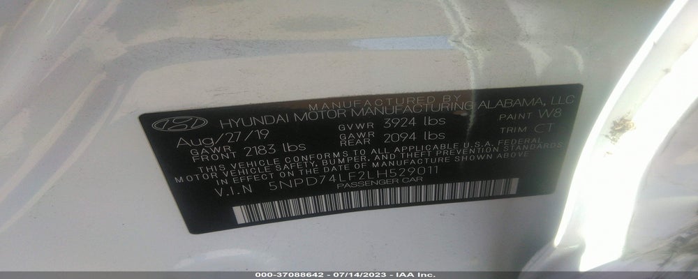 5NPD74LF2LH529011 2020 HYUNDAI ELANTRA photo no. 9