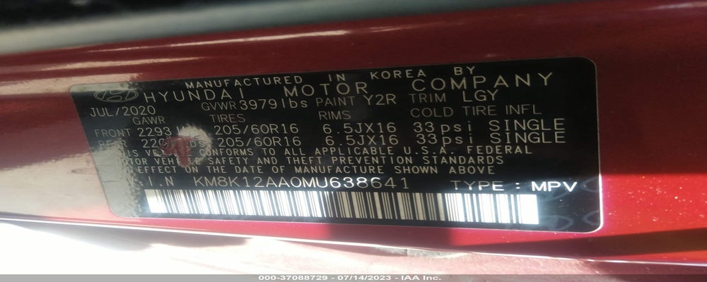 KM8K12AA0MU638641 2021 HYUNDAI KONA photo no. 9
