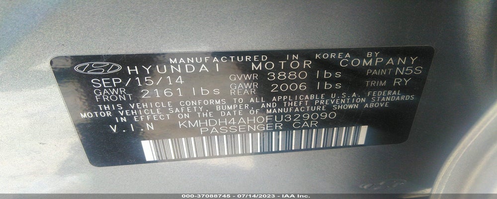 KMHDH4AH0FU329090 2015 HYUNDAI ELANTRA photo no. 9