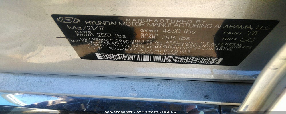 5NPE34AB4HH578198 2017 HYUNDAI SONATA photo no. 9