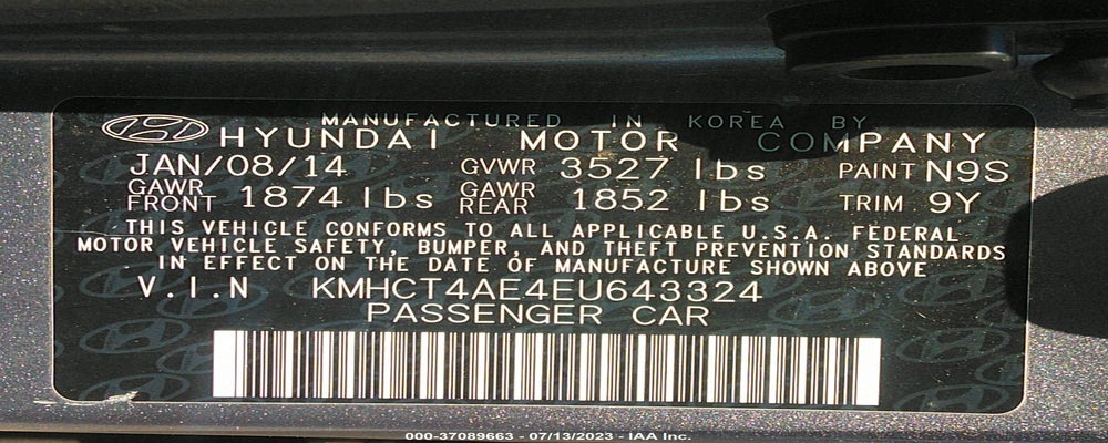 KMHCT4AE4EU643324 2014 HYUNDAI ACCENT photo no. 9