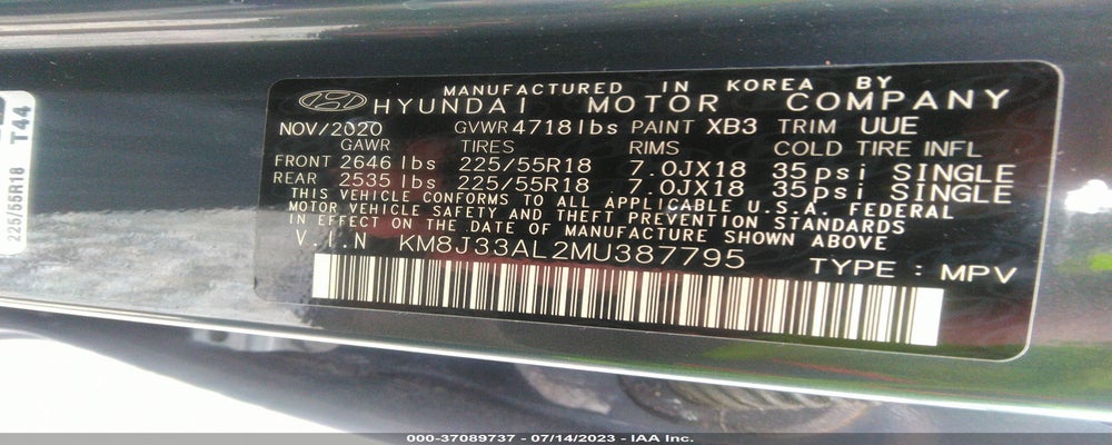 KM8J33AL2MU387795 2021 HYUNDAI TUCSON photo no. 9
