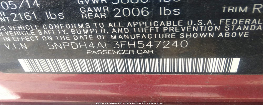 5NPDH4AE3FH547240 2015 HYUNDAI ELANTRA photo no. 9