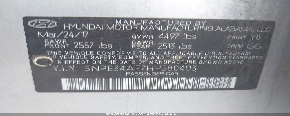 5NPE34AF7HH580403 2017 HYUNDAI SONATA photo no. 9