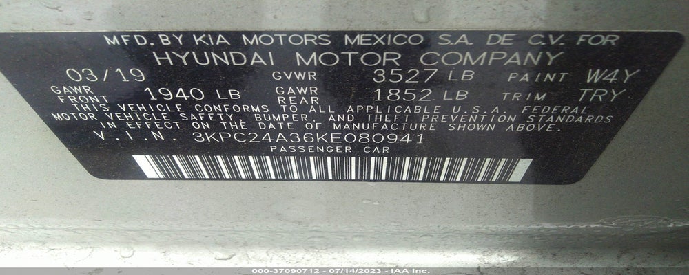3KPC24A36KE080941 2019 HYUNDAI ACCENT photo no. 9