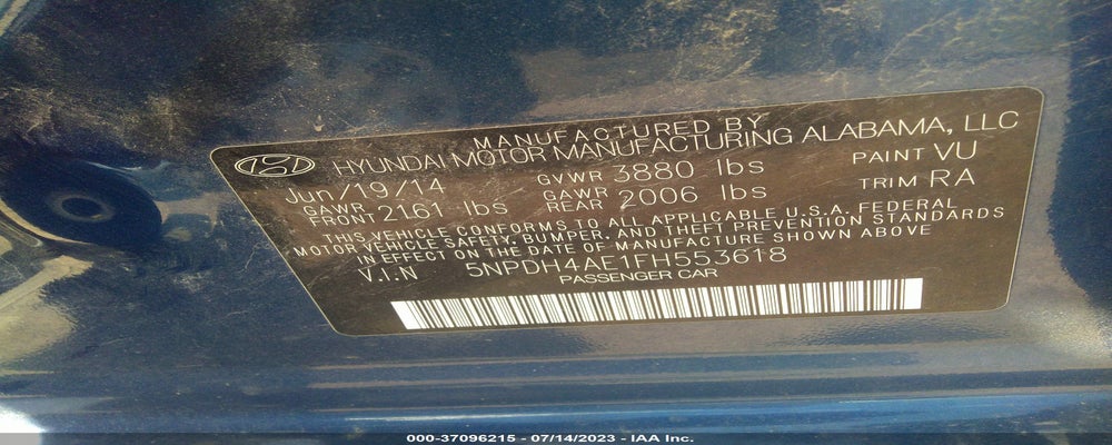 5NPDH4AE1FH553618 2015 HYUNDAI ELANTRA photo no. 9