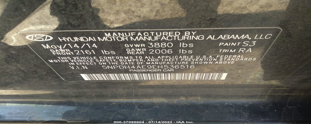 5NPDH4AE9EH536516 2014 HYUNDAI ELANTRA photo no. 9