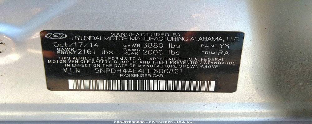 5NPDH4AE4FH600821 2015 HYUNDAI ELANTRA photo no. 9